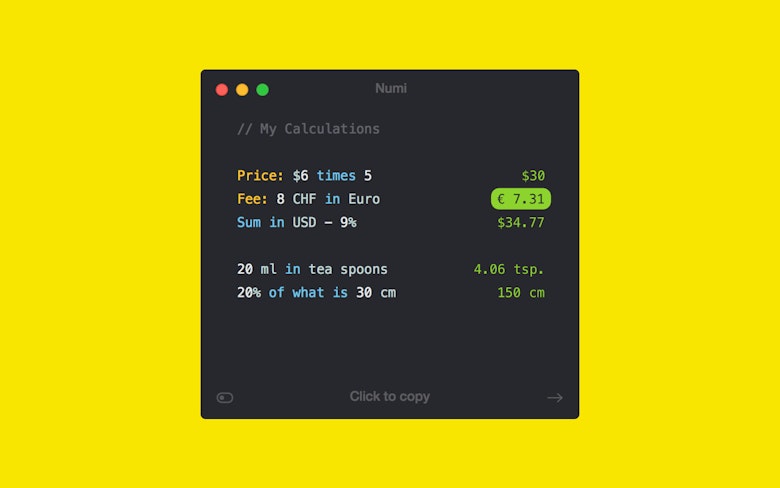 Perform calculations with a sign and word operators.