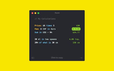 Perform calculations with a sign and word operators.